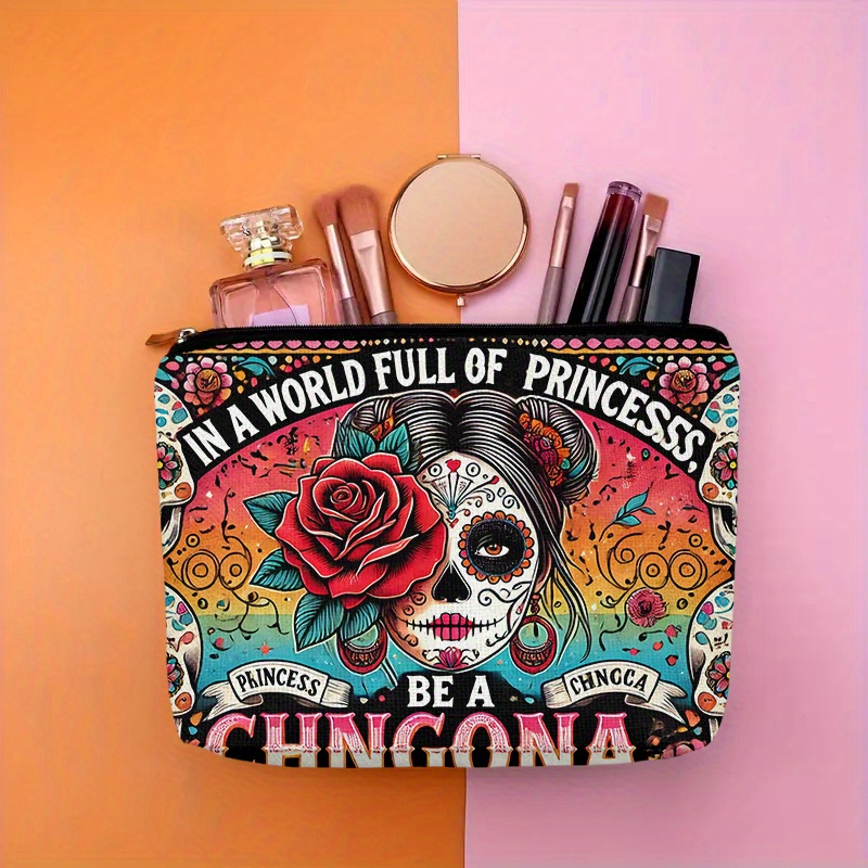 Beauty Makeup Bag - 꽃과 해골 모양의 화장품 가방 -