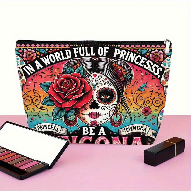 꽃과 해골 모양의 화장품 가방 - 여성용 귀여운 다기능 - Beauty Makeup Bag 리뷰 및 가격