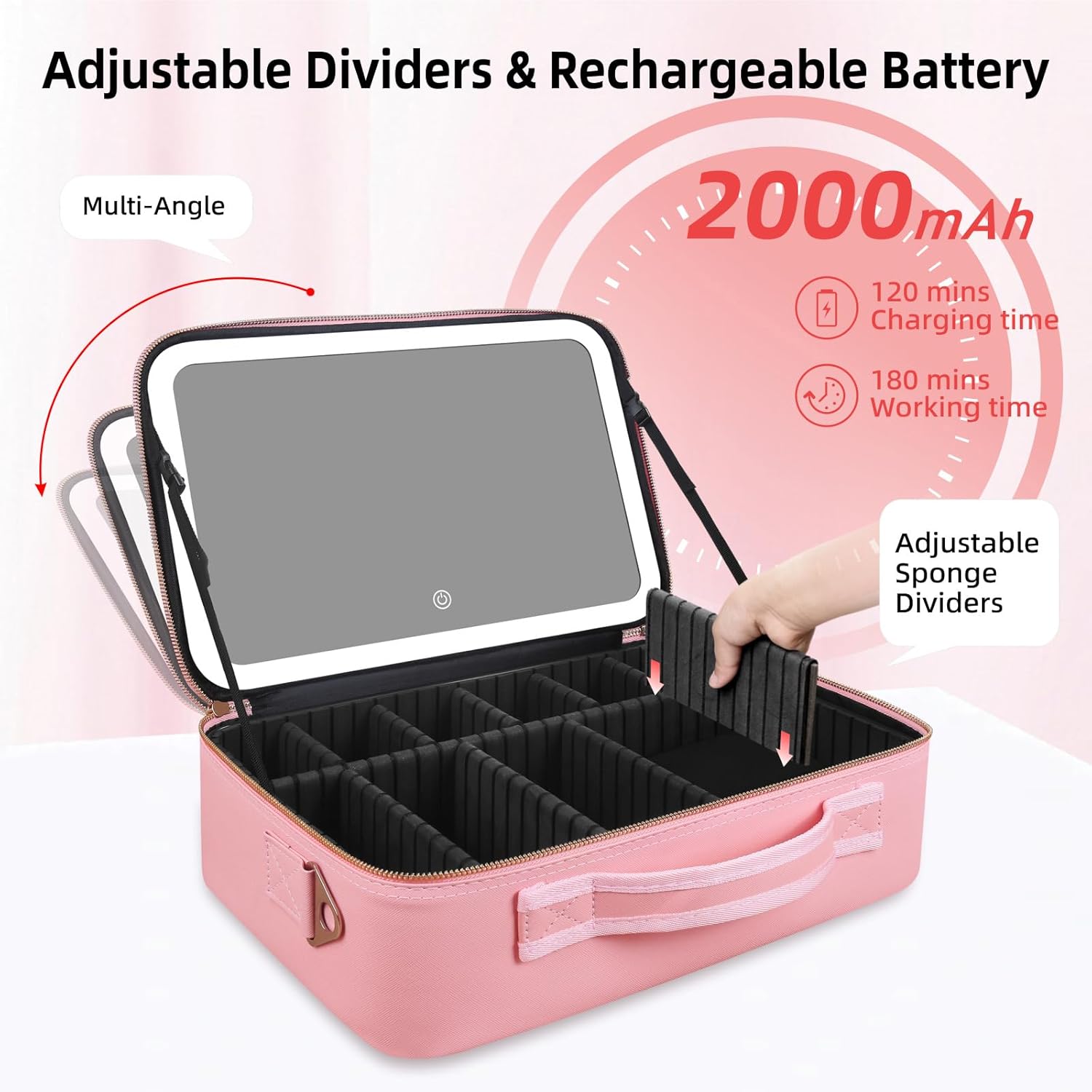 대용량 메이크업 가방 15''X11'' LED 거울 3 - Beauty Makeup Bag 리뷰 및 가격