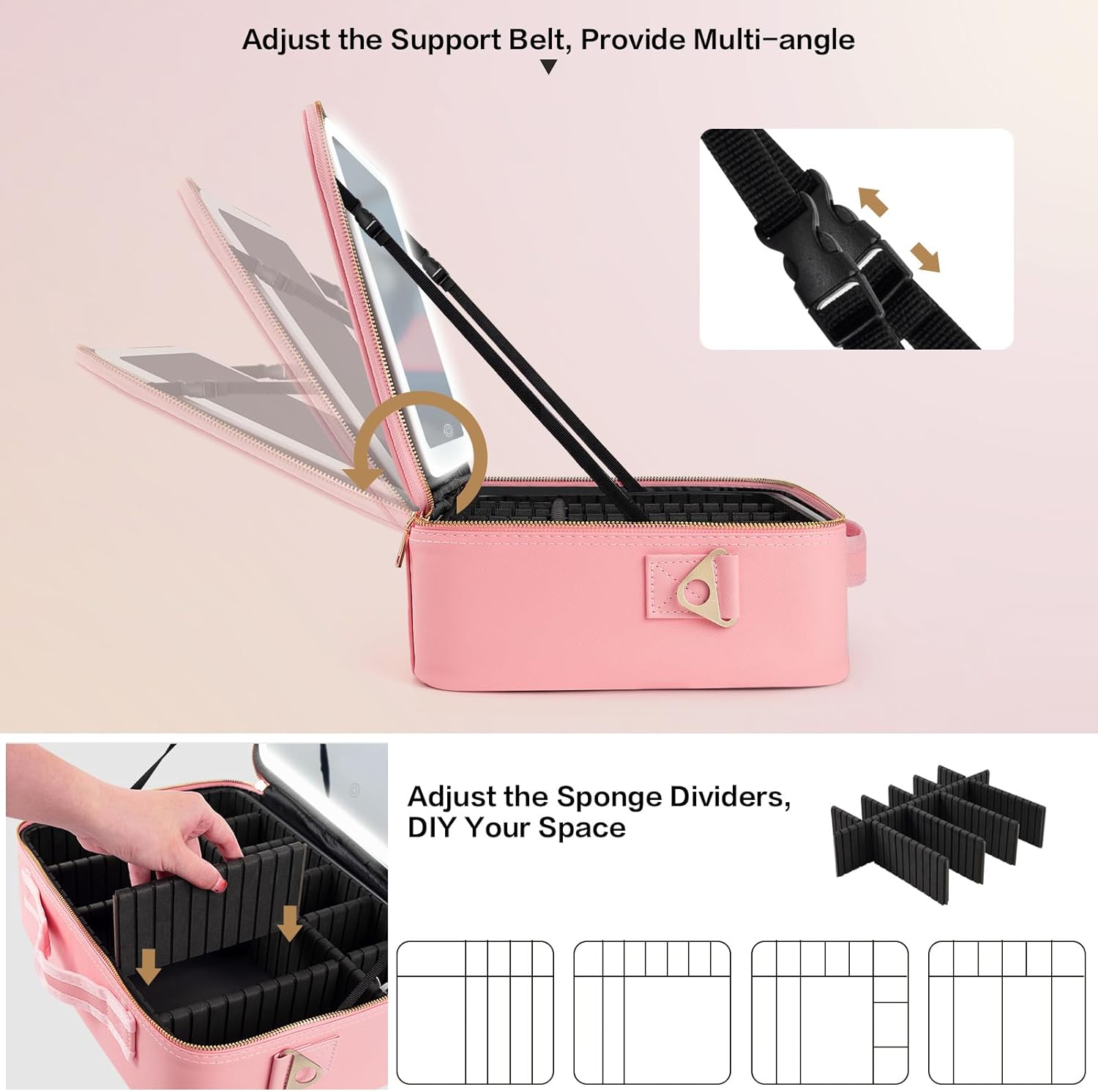 대용량 메이크업 가방 15''X11'' LED 거울 3 - Beauty Makeup Bag 리뷰 및 가격